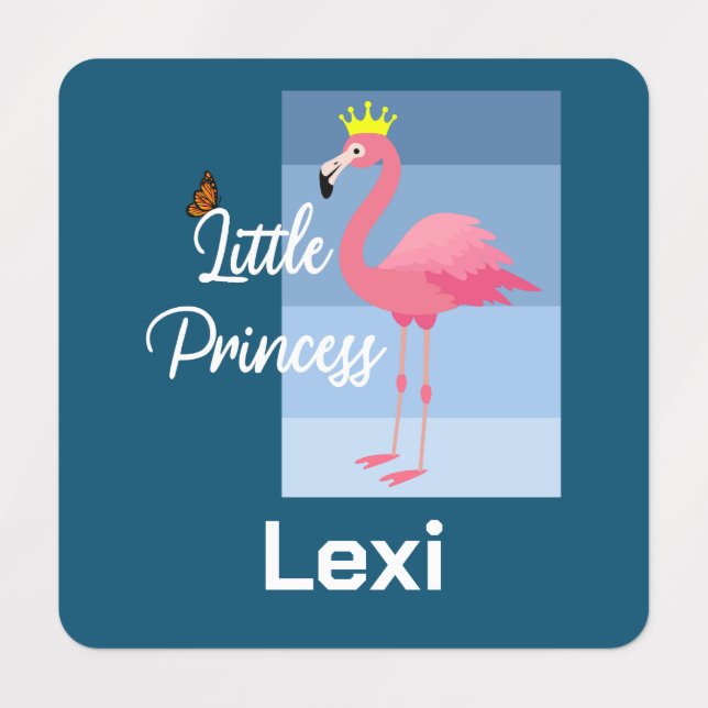 Little Princess Pink Flamingo Design - Small Squar (Design 1)