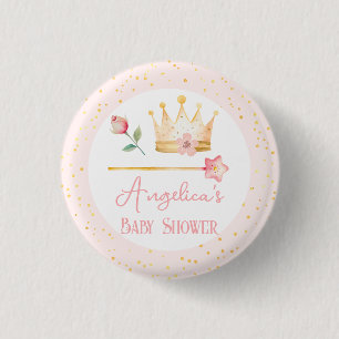 Little Princess Pink Royal Baby Shower 3 Cm Round Badge