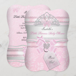 Little Princess Pretty Baby Shower Girl Butterfly Invitation