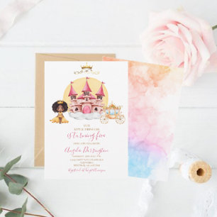 Little princess royal celebration watercolor invit invitation