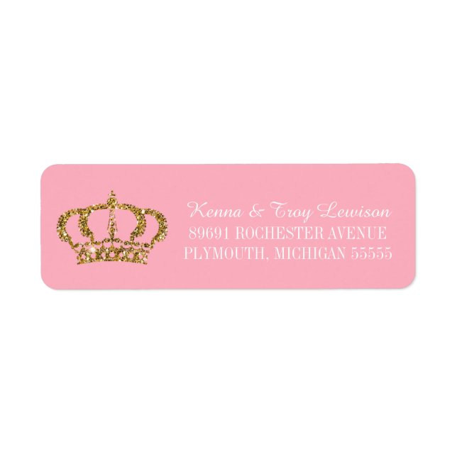 Little Princess Royal Crown Return Address Label (Front)