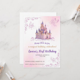 Little princess Theme invitaion. Kids party. Invitation