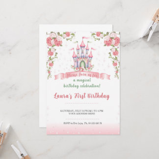 Little princess Theme invitaion. Kids party. Invitation