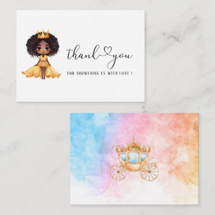 Little Princess watercolor thank you Card