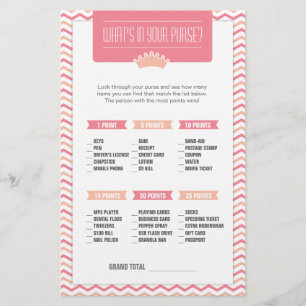 Little Princess What's in your Purse Game Stationery