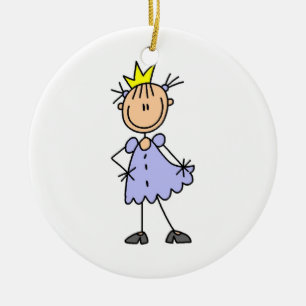 Little Princess With Crown Ceramic Ornament