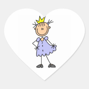 Little Princess With Crown Heart Sticker