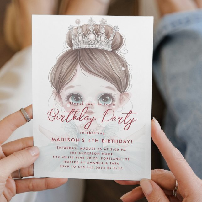 Little Princesses and Crown Birthday Party  Invitation (Creator Uploaded)