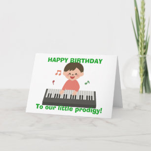 Little Prodigy Birthday Wish Piano Keyboard Boy Card