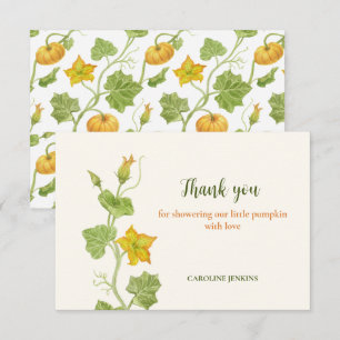 little pumkin botanical  thank you card