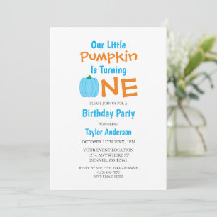 Little Pumpkin 1st Birthday Invitation