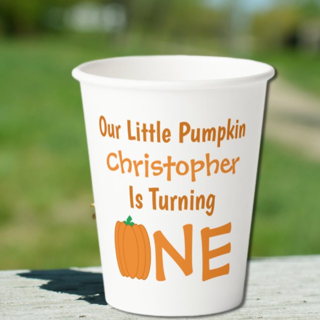 Little Pumpkin 1st Birthday Paper Cups (Creator Uploaded)