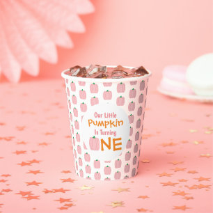 Little Pumpkin 1st Birthday Paper Cups