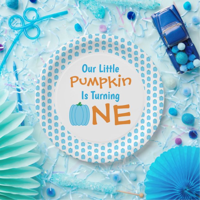 Little Pumpkin 1st Birthday Paper Plate (Party)