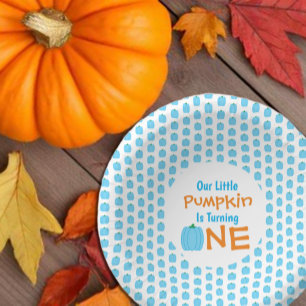 Little Pumpkin 1st Birthday Paper Plate