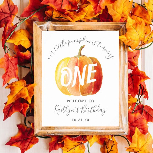 Little Pumpkin 1st Birthday Welcome Sign (Creator Uploaded)