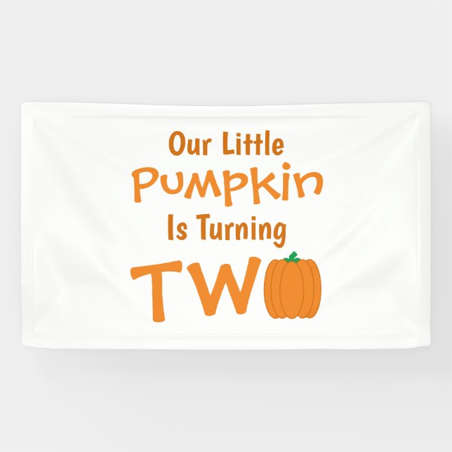 Little Pumpkin 2nd Birthday Banner (Horizontal)