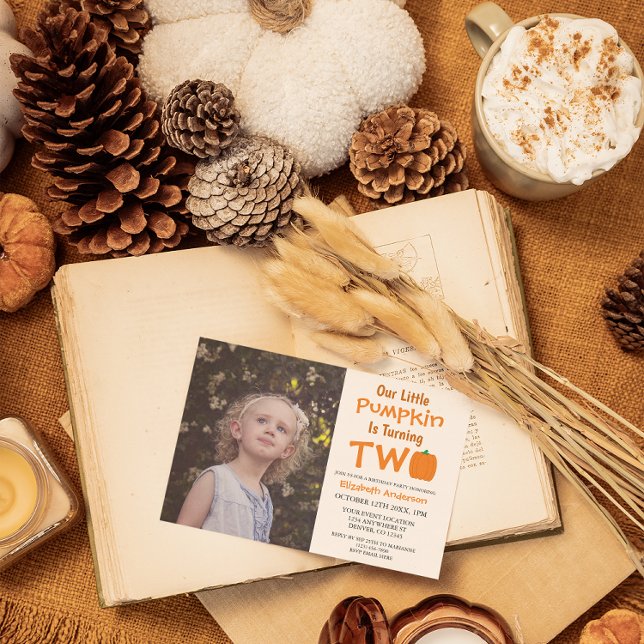 Little Pumpkin 2nd Birthday Invitation (Creator Uploaded)