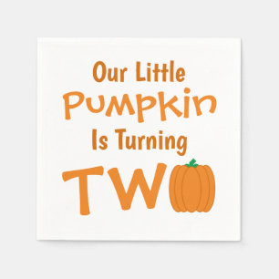 Little Pumpkin 2nd Birthday Napkin