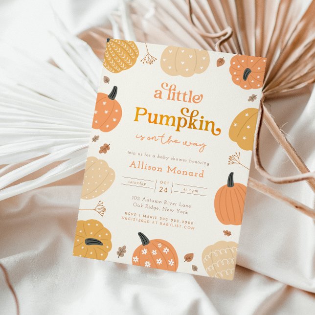 Little Pumpkin Autumn Baby Shower Invitation (Creator Uploaded)