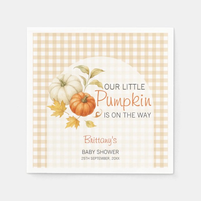 Little Pumpkin Autumn Baby Shower Napkin (Front)