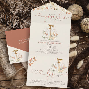 Little Pumpkin Autumn Books for Baby All In One Invitation