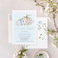 Little Pumpkin Autumn Boy Baby Shower Invitation