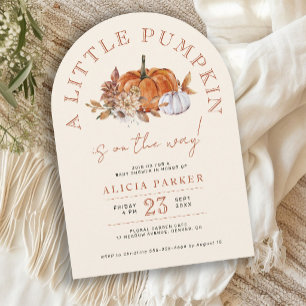 Little pumpkin autumn fall baby shower  invitation