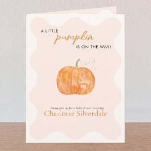 Little Pumpkin Autumn Fall Baby Shower Invitation