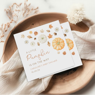Little Pumpkin Autumn Fall Baby Shower Napkins