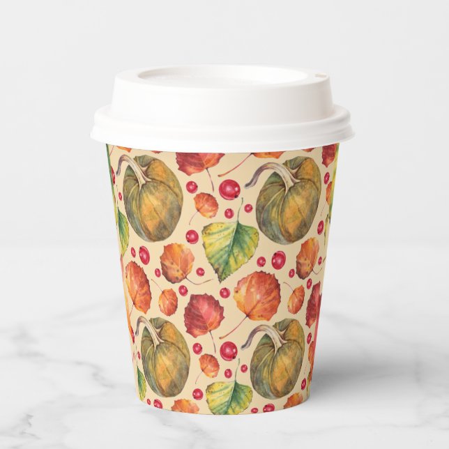 Little Pumpkin Autumn Fall Baby Shower Paper Cups (Front)