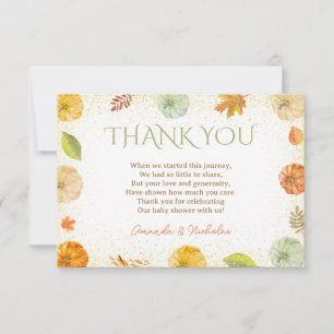 Little Pumpkin Autumn Fall Baby Shower Thank You Card