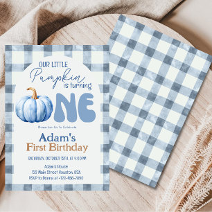 Little Pumpkin Autumn Fall First 1st Birthday Invitation