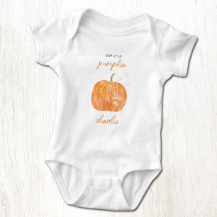 Little Pumpkin Autumn Fall Personalised Baby Bodysuit