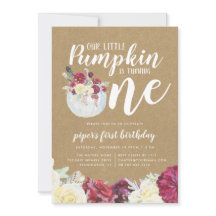 Little Pumpkin Autumn Floral First Birthday Party