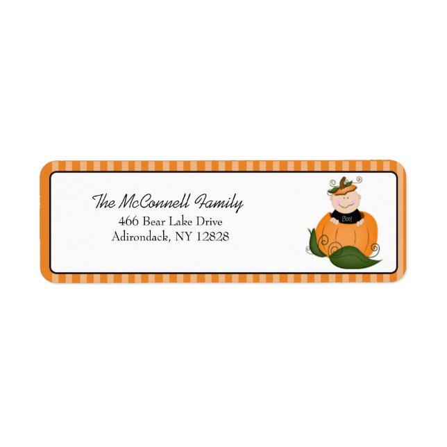 LITTLE PUMPKIN BABY ADDRESS LABELS (Sheet of 30) (Front)