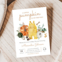 Little Pumpkin Baby Clothes Baby Shower Invitation