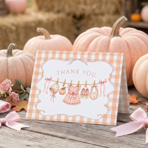 Little Pumpkin Baby Girl Baby Shower Thank You Card