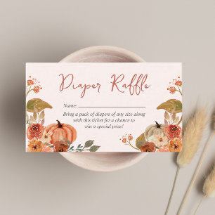 Little Pumpkin Baby Girl Shower Diaper Raffle Enclosure Card