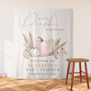 Little Pumpkin Baby Girl Shower Welcome Tapestry