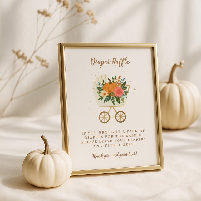 Little Pumpkin Baby Shower 8x10 Diaper Raffle Sign (Creator Uploaded)