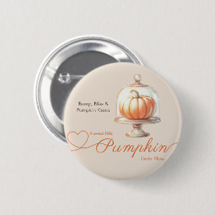 Little Pumpkin Baby Shower – Autumn Chic 6 Cm Round Badge