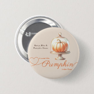 Little Pumpkin Baby Shower – Autumn Chic 6 Cm Round Badge
