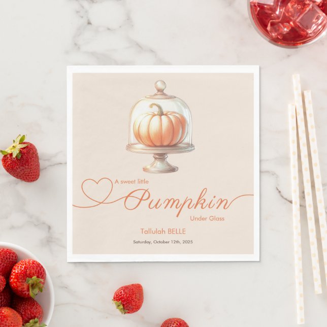 Little Pumpkin Baby Shower – Autumn Chic Napkin (Insitu)