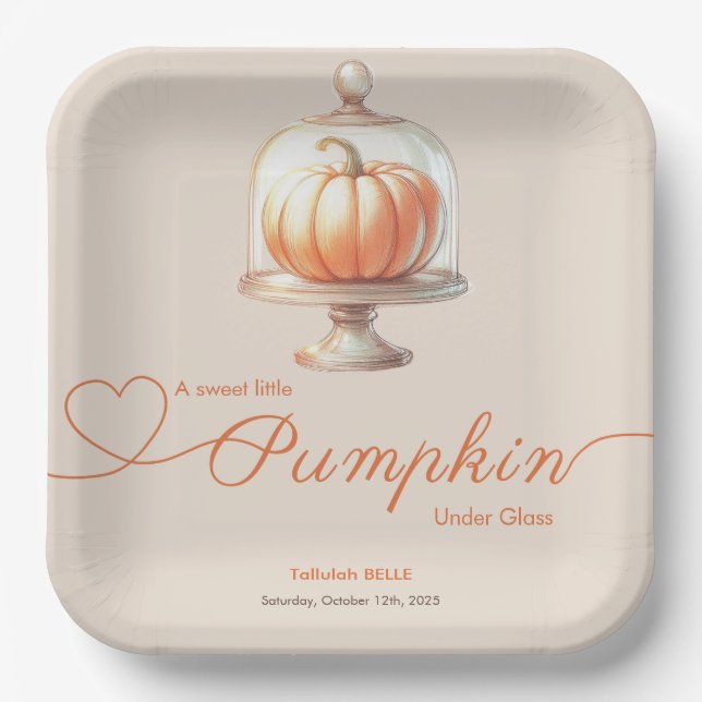 Little Pumpkin Baby Shower – Autumn Chic Paper Plate (Front)