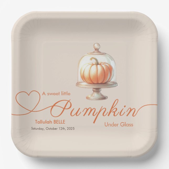 Little Pumpkin Baby Shower – Autumn Chic Paper Plate (Front)