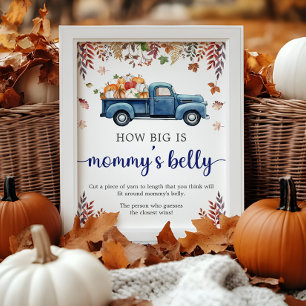 Little Pumpkin Baby Shower Belly Game Sign