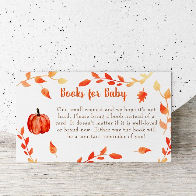 Little Pumpkin Baby Shower Book Request Card Fall (Creator Uploaded)