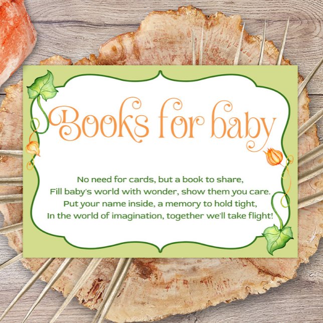 Little Pumpkin Baby Shower Books for Baby Enclosure Card (Creator Uploaded)