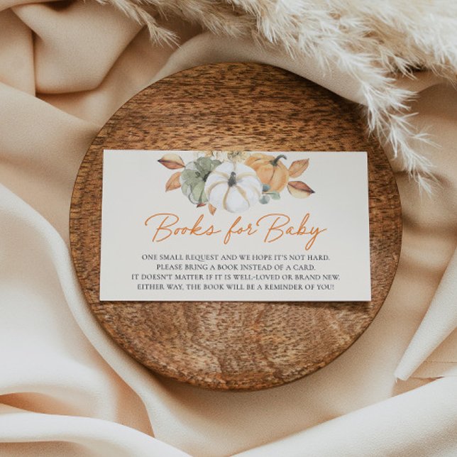 Little Pumpkin Baby Shower Books For Baby Enclosure Card (Creator Uploaded)